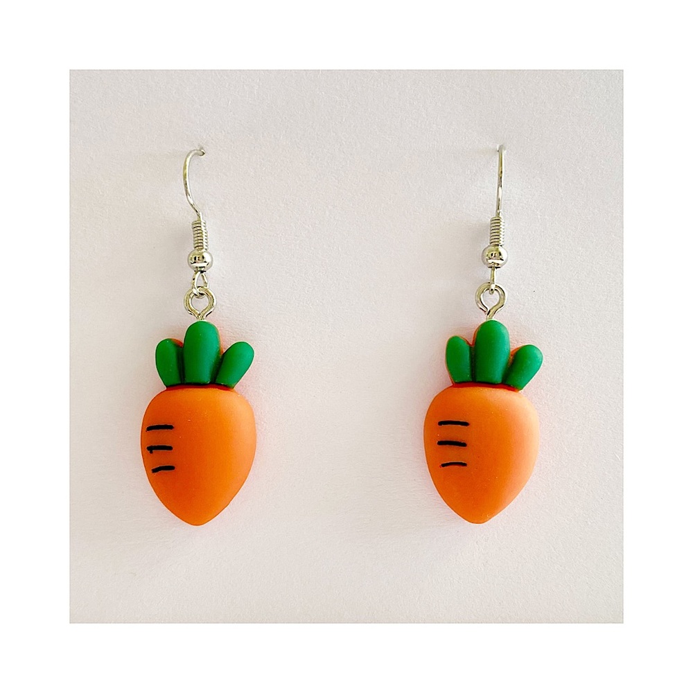 Handmade Carrot Charm Earrings
